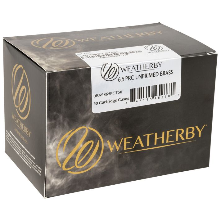 Weatherby BRASS65PCT50 Unprimed Cases6.5PRC Rifle Brass 50/Box