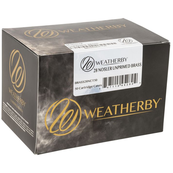 Weatherby BRASS28NCT50 Unprimed Cases28Nosler Rifle Brass 50/Box