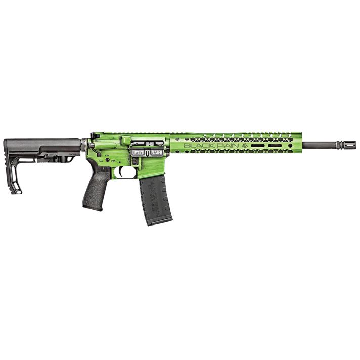 Black Rain Ordnance BROFUSIONZGB Spec15 Fusion 5.56x45mm NATO 30+1 16", Zombie Green Battleworn, 12" M-LOK, MFT EPG16 Grip/Minimalist Stock