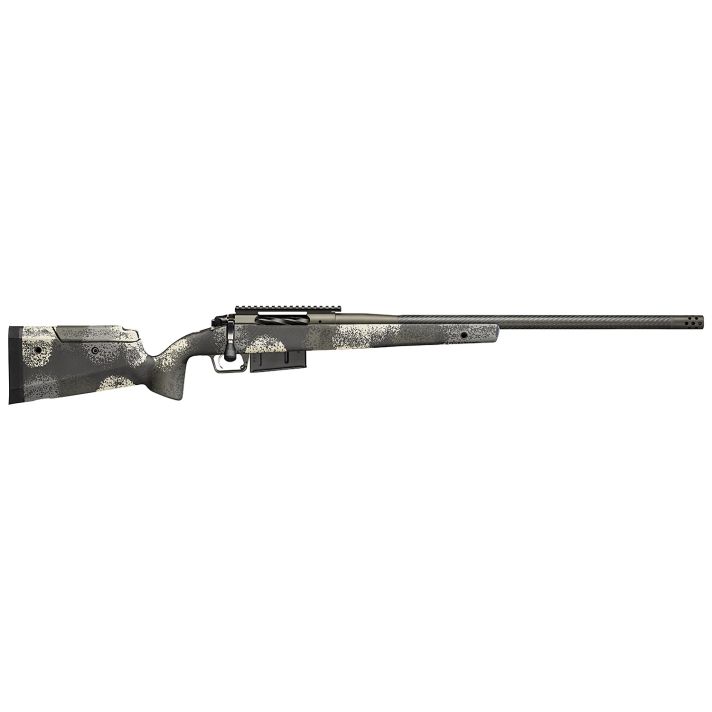 Springfield Armory BAW9247CFGA Model 2020 Waypoint 7mm Rem 3+1 24" Mil-Spec Green Cerakote Carbon Fiber Steel Barrel & Picatinny Rail Stainless Steel Receiver, Evergreen Camo Fixed Carbon Fiber Stock