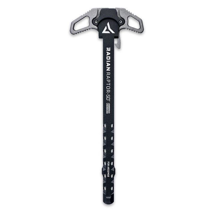 Radian Weapons R0065 Raptor SD Ambi Charging Handle, Tungsten Gray, Gas Ported Shaft, Fits Mil-Spec AR-15/M16 Platform