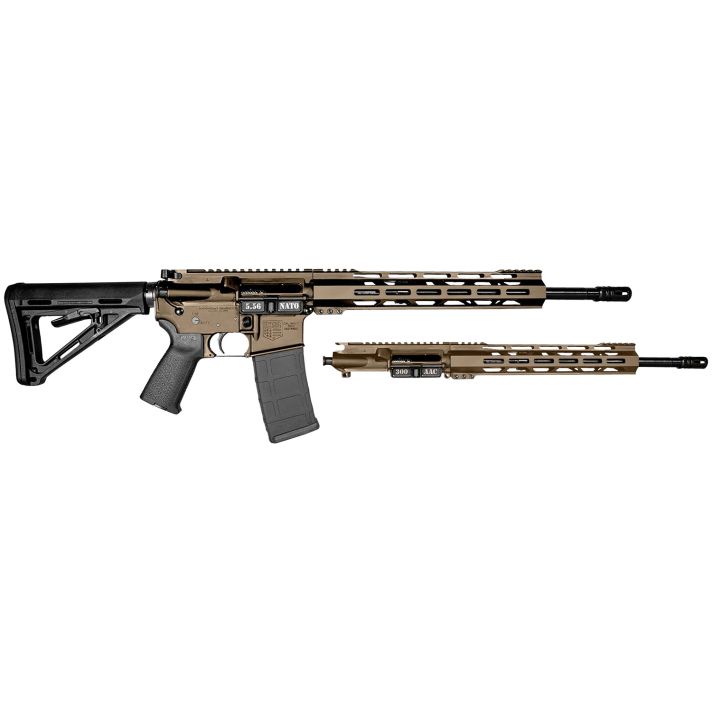 Diamondback DB1721K061 DB15 Combo 5.56x45mm NATO & 300 Blackout 16" 30+1, FDE Carbon Rec/12" M-LOK Handguard, Black Magpul Carbine Stock & Grip, Includes 2 Uppers