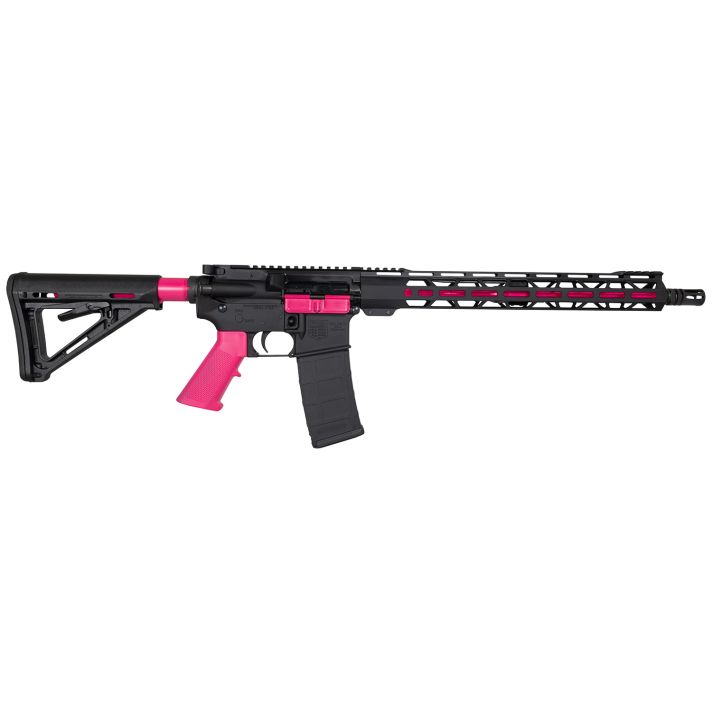 Diamondback DB175AK591 DB155.56x45mm NATO 16" 30+1, Black with Prison Pink Accents, Carbon Lower, 15" M-Lok Handguard, Magpul Carbine Stock, A2 Grip