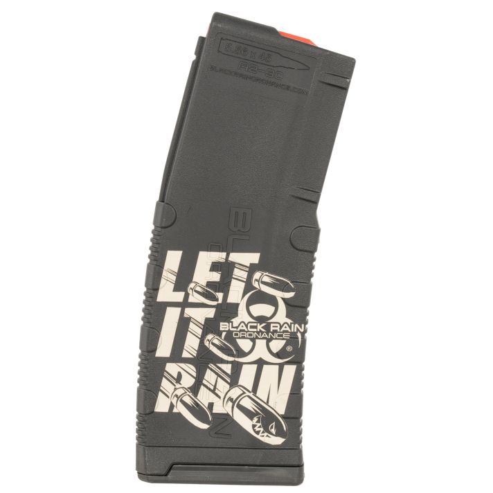 Black Rain Ordnance MAG30LETITRAINB Magazine30rd 223 Rem/5.56 NATO Let It Rain Bullet Engraving Fits AR-15 Platform