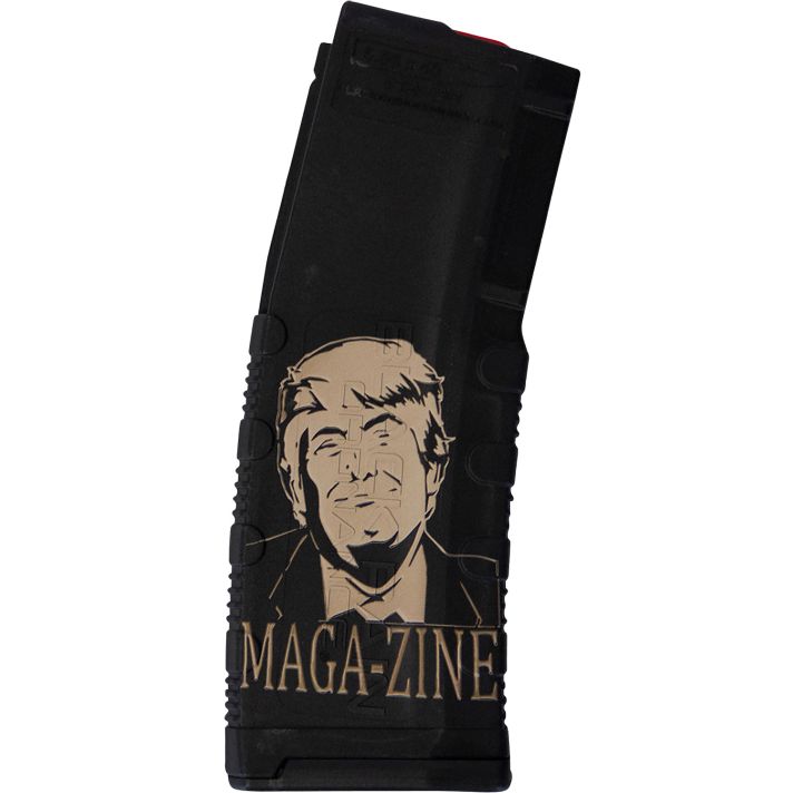 Black Rain Ordnance MAG30TRUMPMAGAZNE Magazine30rd 223 Rem/5.56 NATO Trump MAGA-ZINE Engraving Fits AR-15 Black Polymer