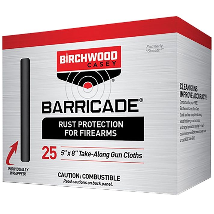Birchwood Casey 33025 Barricade Take Alongs Foil Pack 5" x 8" Cloths 25 Per Box