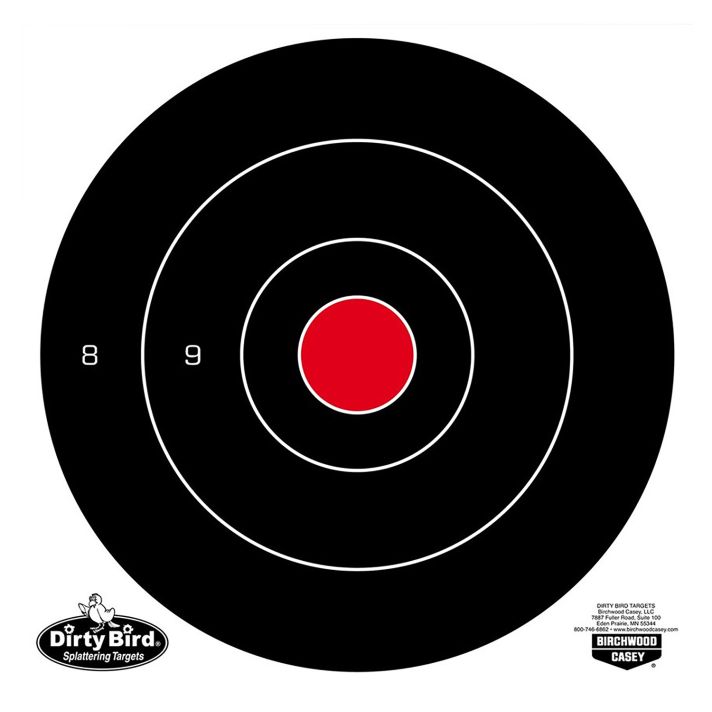 Birchwood Casey 35825 Dirty Bird8" Bullseye Tagboard Hanging Black/White 25 Per Pkg