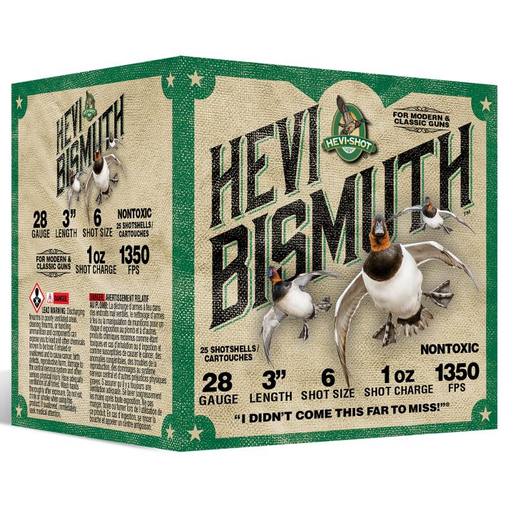 HEVI-Shot HS18436 HEVI-Bismuth Waterfowl 28Gauge 3" 1oz 6Shot 25 Per Box/10 Case