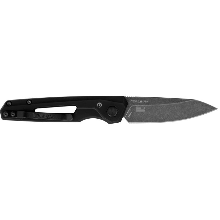Kershaw 7550 Launch 11 Automatic 2.75" Folding Drop Point Plain Black Oxide Blackwash CPM 154 SS Blade, Black Anodized Aluminum Handle, Includes Pocket Clip