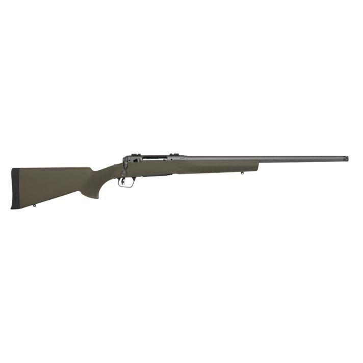 Savage Arms 58041 110 Trail Hunter 7mm Rem Mag 3+1 24" Threaded/Medium Heavy Profile, Tungsten Gray Cerakote Barrel/Rec, OD Green Hogue Overmold Stock, Adj. AccuTrigger, Weaver Base