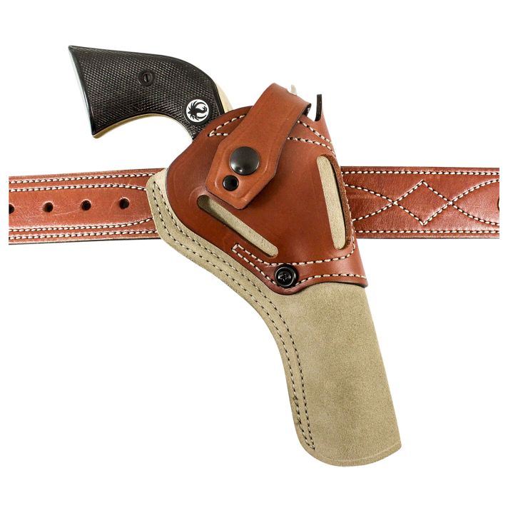 DeSantis Gunhide 189NJ5XZ0 Wild HogOWB Natural Leather Belt Fits Ruger Wrangler 7 1/2" Ambidextrous