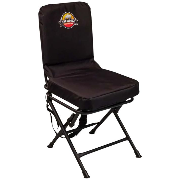 Rhino Blinds RC2281 Padded Swivel Hunting Chair360 Degree Swivel Black 600D Polyester