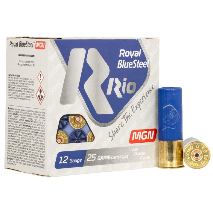 Rio Ammunition RBSM402 Royal BlueSteel Magnum 12Gauge 3" 1 3/8oz 2Shot 25 Per Box/10 Case