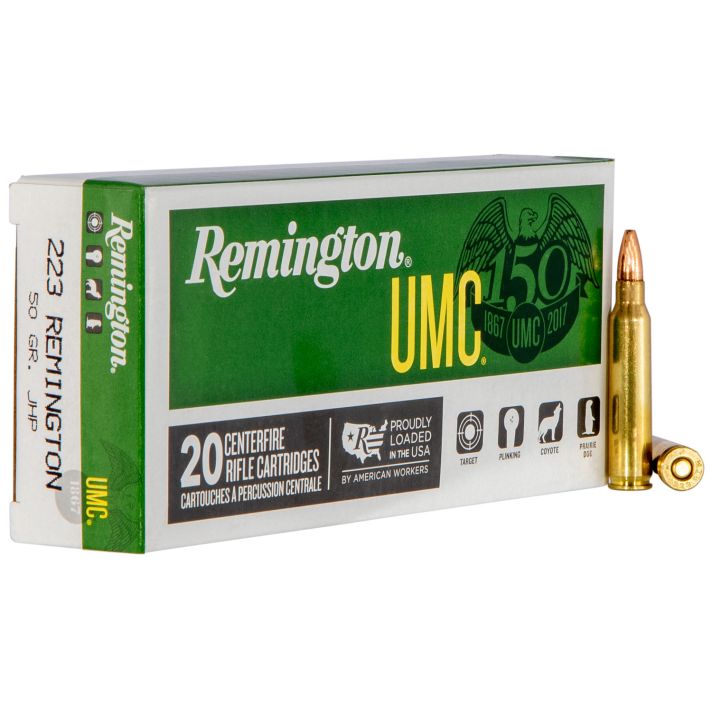 Remington Ammunition 23812 UMC223Rem 50gr Jacketed Hollow Point 20 Per Box/10 Case