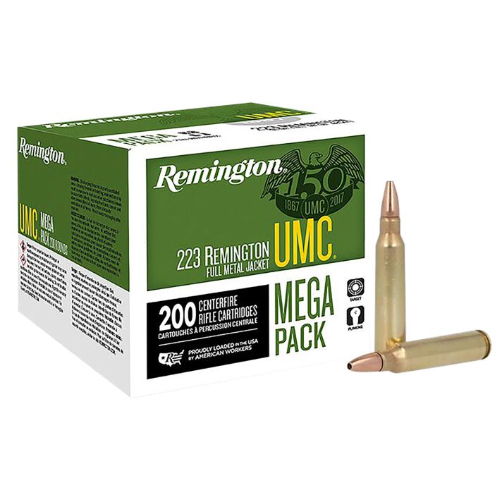Remington Ammunition 23775 UMC Mega Pack 223Rem 45gr Jacketed Hollow Point 200 Per Box/4 Case