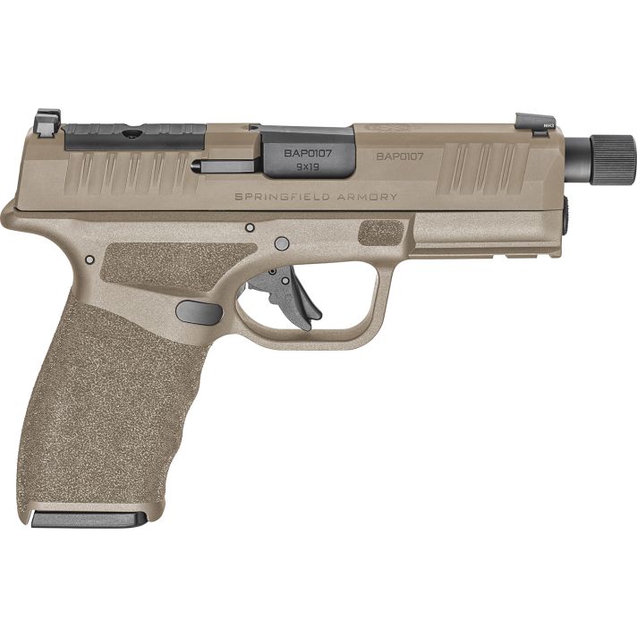 Springfield Armory HCP9449FTOSP Hellcat Pro OSP 9mm Luger 17+1/15+1, 4.40" Black Melonite Hammer Forged Threaded Barrel, Flat Dark Earth Cerakote Optic Ready/Serrated Steel Slide, Flat Dark Earth w/Bl