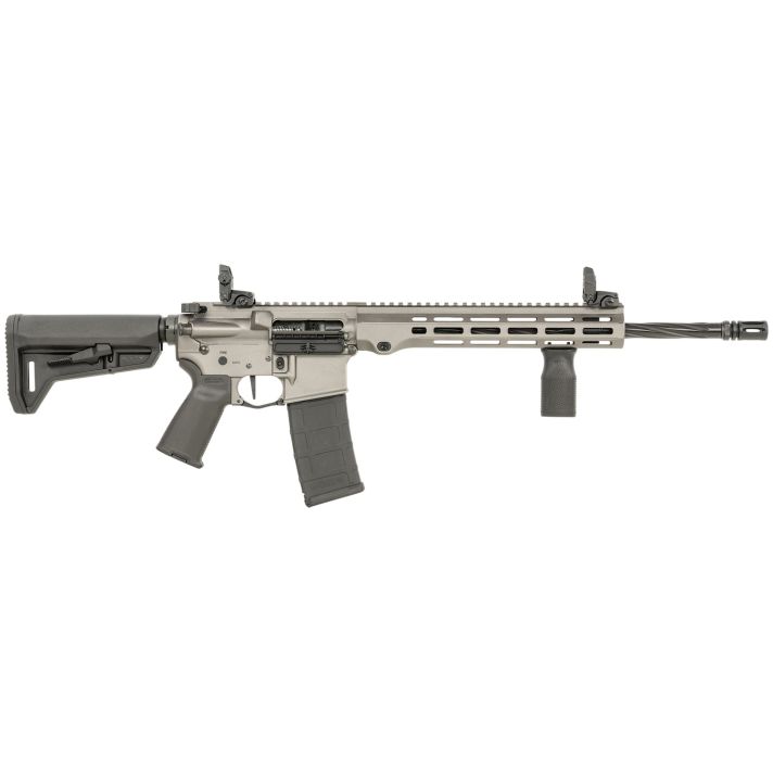 Maxim Defense MXM49734 MD15 L 5.56x45mm NATO 30+1 16" Fluted Barrel, Sniper Gray Rec/M-LOK Handguard, Black Magpul Furniture, SL-K Stock, MBUS Sights, Blackout Defense Flat Trigger
