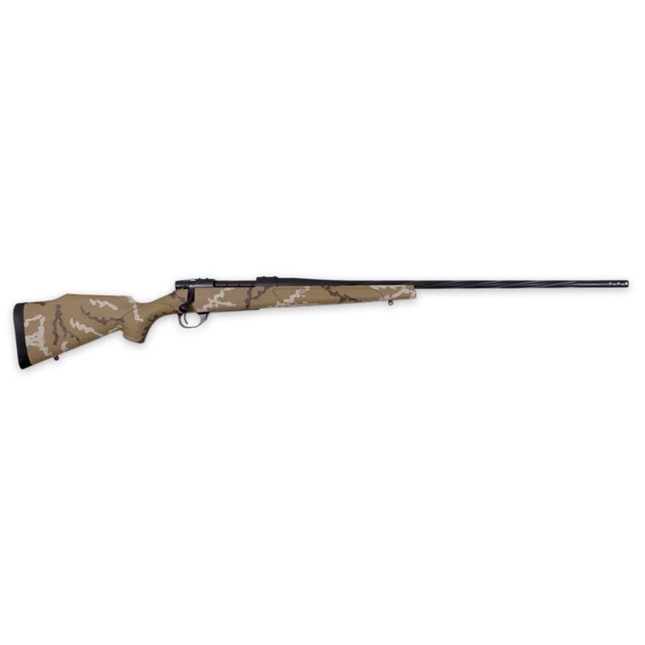 Weatherby VHH222RR6B Vanguard Outfitter 22-250 Rem 5+1 24" Threaded/Spiral Fluted, Graphite Black Barrel/Rec, Tan with Brown & White Sponge Synthetic Stock, Accubrake Muzzle Brake, Adj. Trigger