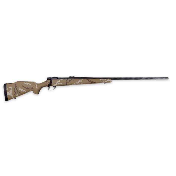 Weatherby VHH653WR8B Vanguard Outfitter 6.5-300 Wthby Mag 3+1 26" Threaded/Spiral Fluted, Graphite Black Barrel/Rec, Tan with Brown & White Sponge Synthetic Stock, Accubrake Muzzle Brake, Adj. Trigger