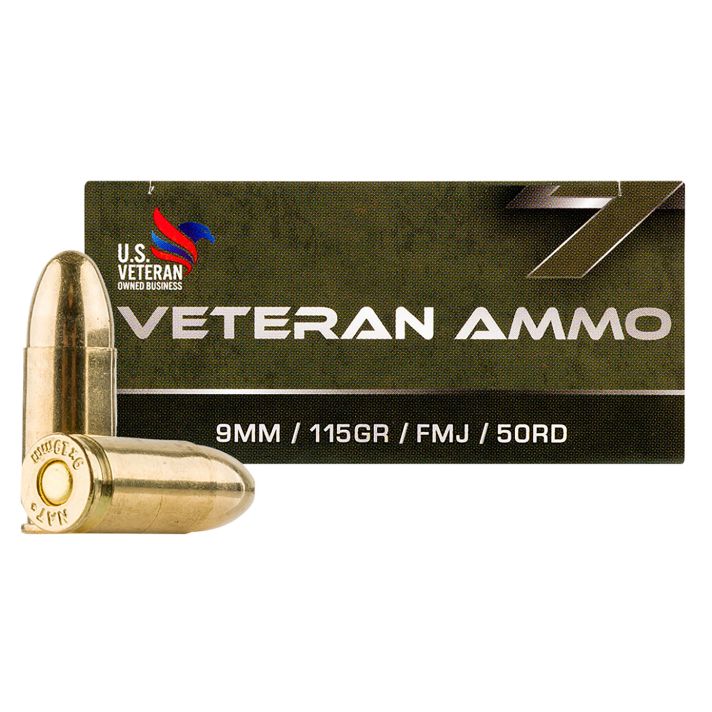 Hyperion Munitions HMBX913 Veteran Ammo9mm Luger 115 gr Full Metal Jacket 50 Per Box/ 20 Cs