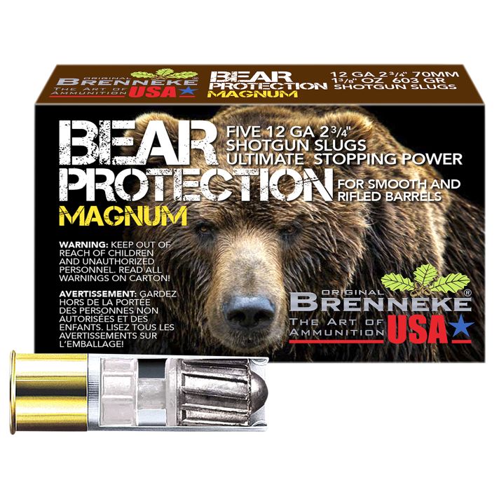 Brenneke SL122BPM Bear Protection12Gauge 2.75" 1 3/8oz Slug Shot 5 Per Box/50 Case