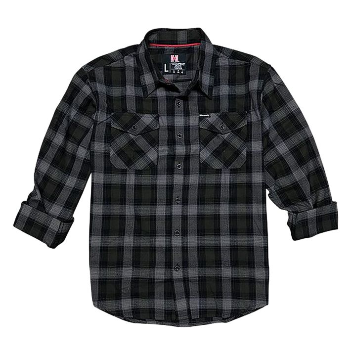 Hornady Gear 32214 Flannel ShirtXL Olive/Black/Gray,Cotton/Polyester, Relaxed Fit Button Up