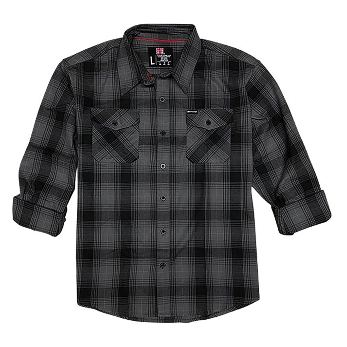 Hornady Gear 32225 Flannel Shirt2XL Gray/Black,Cotton/Polyester, Relaxed Fit Button Up