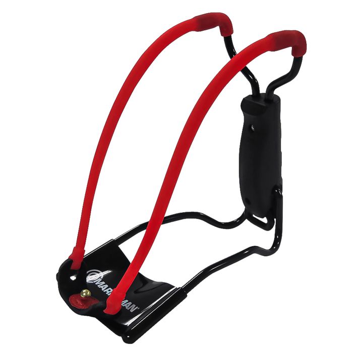 Marksman 3055 Marksman 3055 Folding Slingshot Red Hyper-Velocity Band Black Molded Handle
