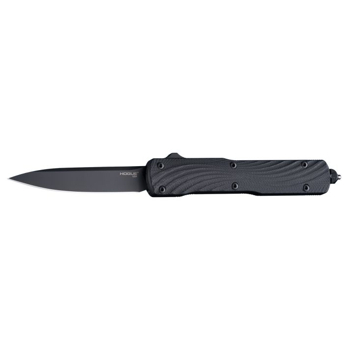 HogueCounterstrike3.35" OTF Drop Point Plain Black PVD CPM 20V SS Blade, Aluminum/G10 Aluminum Handle