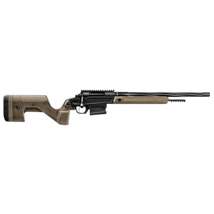 Stag Arms SABR01040001 Pursuit308 Win 5+1 18" Threaded/Fluted Sporter, Black Barrel/Rec, Tan OEM Hybrid Hunter Stock, TriggerTech Trigger, 20 MOA Scope Mount