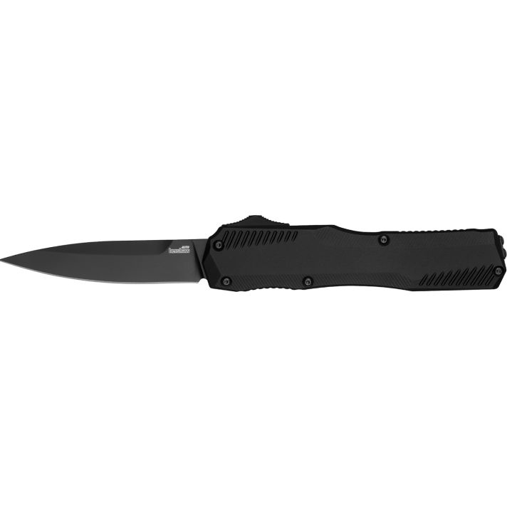 Kershaw 9000BLK LivewireAutomatic 3.30" OTF Spear Point Plain Black DLC CPM MagnaCut Steel Blade, Black Anodized Aluminum Handle, Includes Pocket Clip