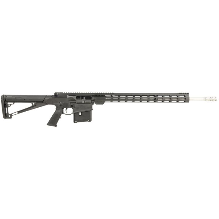 Great Lakes Firearms GL10LA7REMSSBLK AR-107mm Rem Mag 5+1 24", Black, 20" M-Lok Handguard Fixed Hogue OverMolded Stock, A2 Grip, Muzzle Brake