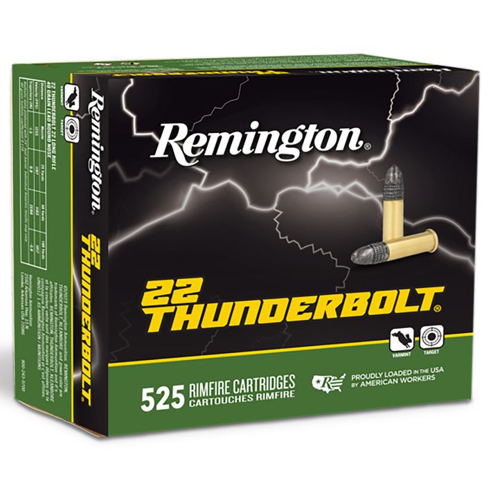 Remington Ammunition R21271 Thunderbolt Bulk 22LR 40gr Lead Round Nose 525 Per Box/12 Case