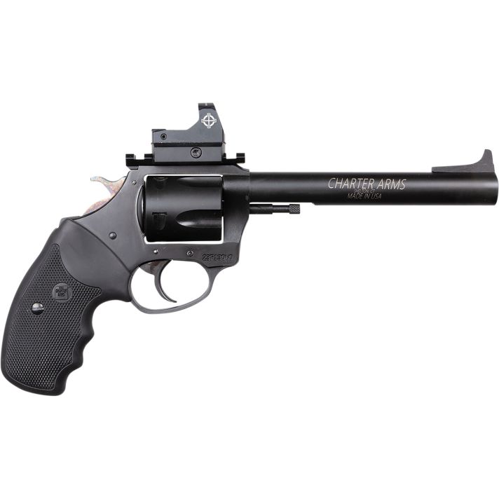 Charter Arms 64465 Mastiff Target Large Frame 44 Special 5 Shot, 6" Black Nitride Stainless Steel Barrel, Cylinder & Frame, Black Rubber Grip, Sightmark Micro Optic, Exposed Hammer