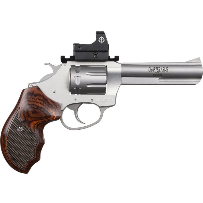 Charter Arms 72245 Target Pathfinder 22 LR 8 Shot, 4.20" Anodized Stainless Steel Barrel & Cylinder, Stainless Aluminum Frame, Rosewood Grip, Sightmark Micro Optic