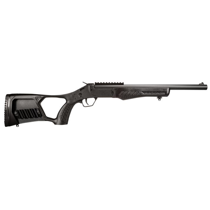 Rossi SSPS45-BK Tuffy Single Shot 45 Colt (LC)/410 Gauge (3" Chamber) 1rd 16.50", Black, Thumbhole Pistol Grip Stock with Shell Holder, Overmolded Grip, Front Iron Sight, Optics Mount