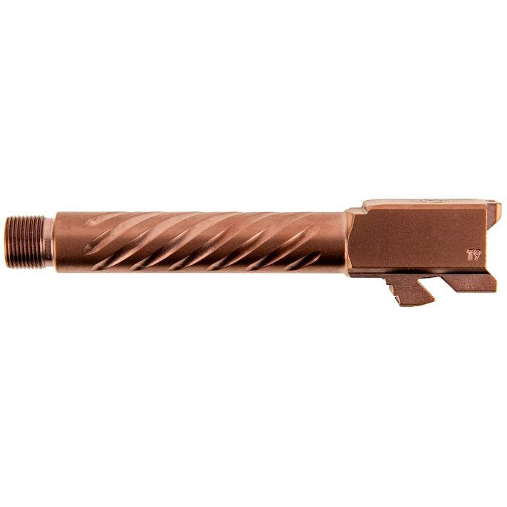 Ballistic Advantage BAPSG195T3R Premium SeriesThreaded/Spiral Fluted, 9mm Luger, Copper PVD, Fits Glock 19 Gen 3-5