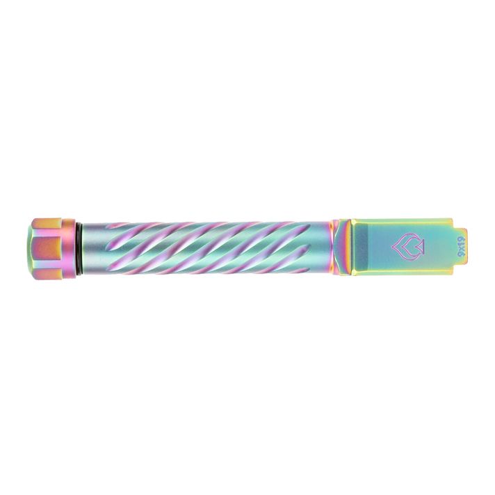 Ballistic Advantage BAPSG195T3W Premium SeriesThreaded/Spiral Fluted, 9mm Luger, Iridescent PVD, Fits Glock 19 Gen 3-5