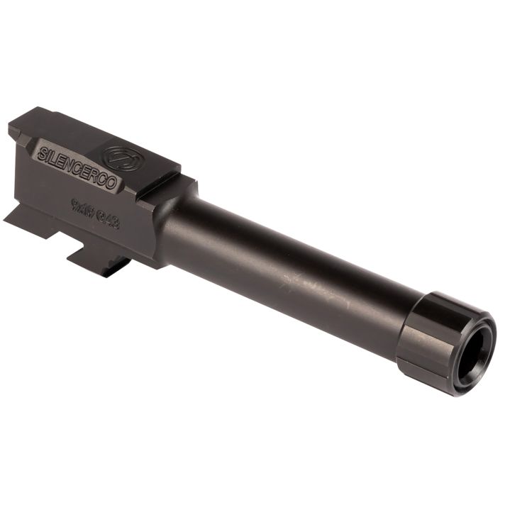 SilencerCo AC5049 Threaded Barrel3.70" 9mm Luger, Black Nitride Stainless Steel, Fits Glock 43/43X