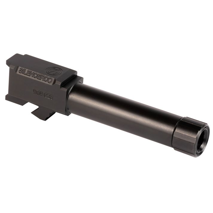 SilencerCo AC1329 Threaded Barrel3.70" 9mm Luger, Black Nitride Stainless Steel, Fits Glock 26 Gen 1-5