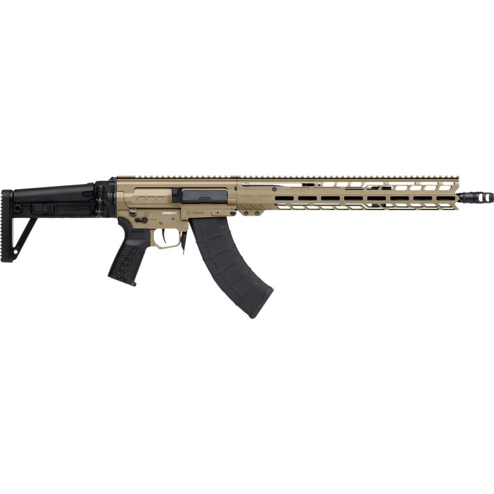 CMMG 86AD60BCT Dissent MK47 7.62x39mm 30+1 (2) 16.10", Coyote Tan Rec/15" M-Lok Handguard, Side Charging Handle, Black Side Folding Stock & Zeroed Grip, Muzzle Brake, 60/90 Ambi Safety, Adj. Gas Block