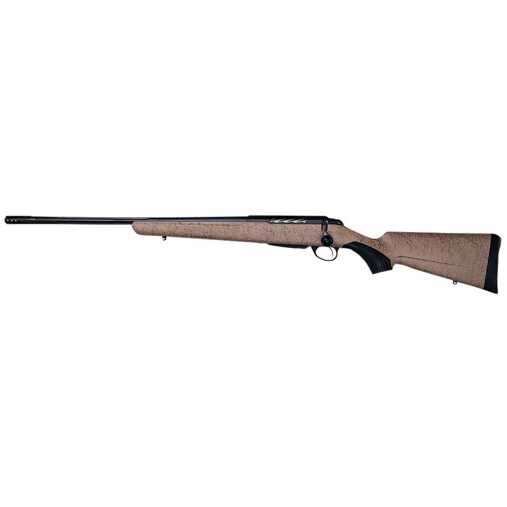 Tikka JRTXRT418 T3x Lite 270 Win 3+1 22.40" Fluted/Threaded, Black Barrel/Rec, Black Webbed Tan Roughtech Synthetic Stock, Interchangeable Grip, Muzzle Brake Left Hand