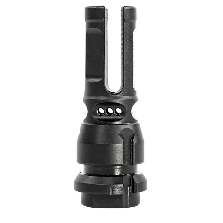 Sons Of Liberty Gun Works NOX9556 NOX9 QD Flash Hider 22 Cal (5.56mm) 1/2"-28 tpi, 3-Prong, 9 Ported Black Steel, Includes Shims, Compatible With Dead Air Sandman/Nomad Suppressors