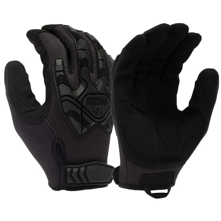 Pyramex VGTG40BL Impact Operator Heavy-Duty Black Synthetic Leather Large Hook & Loop