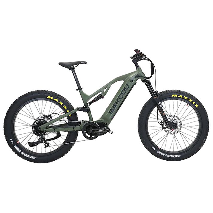 Bakcou E-bikes B-SC19-G-B21 Scout Large Matte Army Green 19" Frame, 11 Speed Sram NX, 11-42t Rear Cassette BafangUltra Mid-Drive Motor