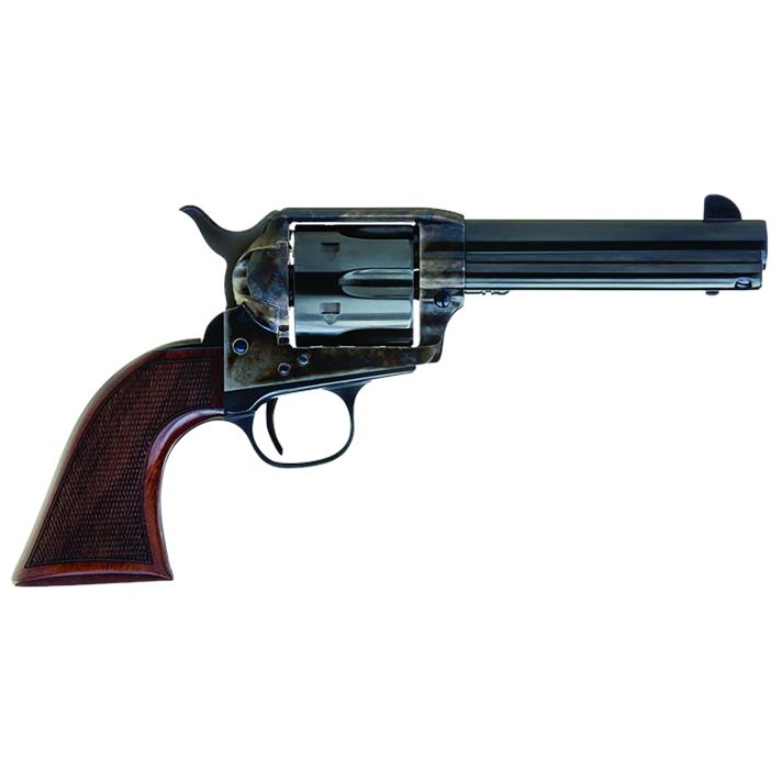 Cimarron AR410 Arizona Ranger45 Colt (LC) 6 Shot, 4.75" Blue w/Engraved "Arizona Ranger" Steel Barrel, Blued Cylinder, Color Case Hardened Steel Frame, Checkered Walnut Grip, Exposed Hammer