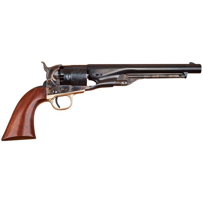 Cimarron CA040 1860 Army .44 Cal 8" 6 Shot Color Case Hardened Frame, Blued Fluted Cylinder, Blued Round Steel Barrel, Smooth Walnut Grip