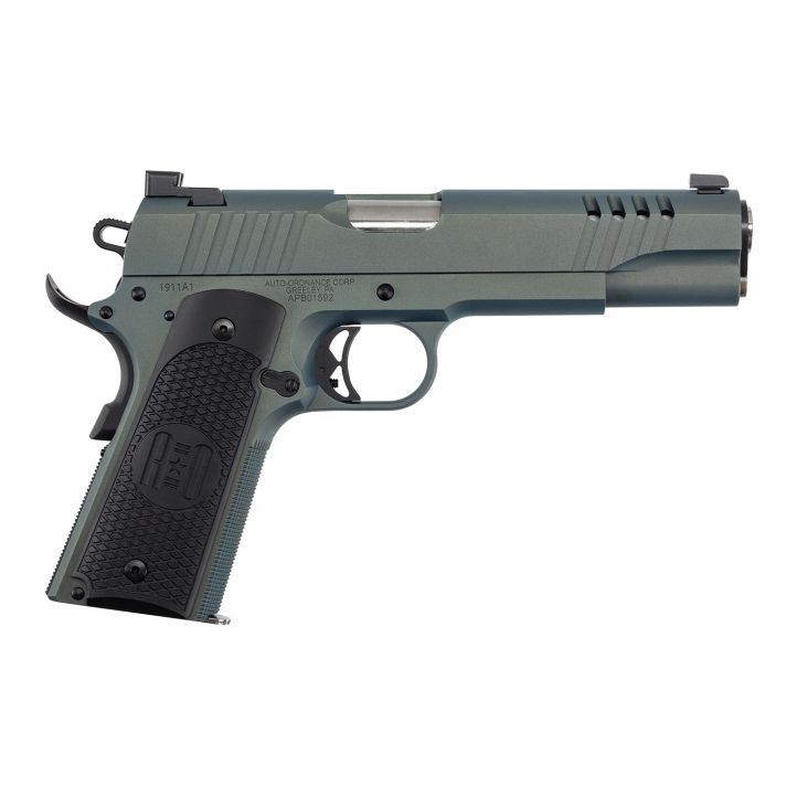 Auto-Ordnance 1911TCAC7 191145 ACP 7+1 5" Stainless Steel Barrel, Serrated Stainless Steel Slide, Northern Lights Cerakote Steel Frame w/Beavertail, Armor Black Cerakote Engraved Aluminum Grip