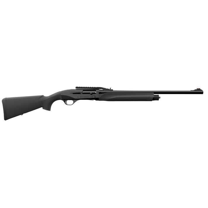 Retay USA GORSLBLK24 GordionSlug 12 Gauge 3" 4+1 24" Black Vent Rib Barrel, Stainless Aluminum Receiver, Fixed w/Pistol Grip Black Synthetic Stock
