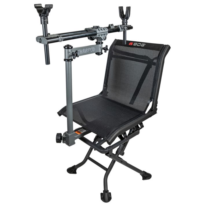 Bog-Pod 1100475 ChairPodChair with Rotating Gun Mount, 4 Legs, Black, Aluminum Frame, 41" Max Height